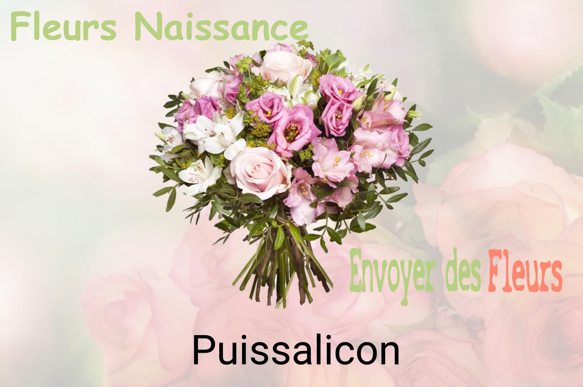 Bouquet de fleurs de naissance livré à Puissalicon