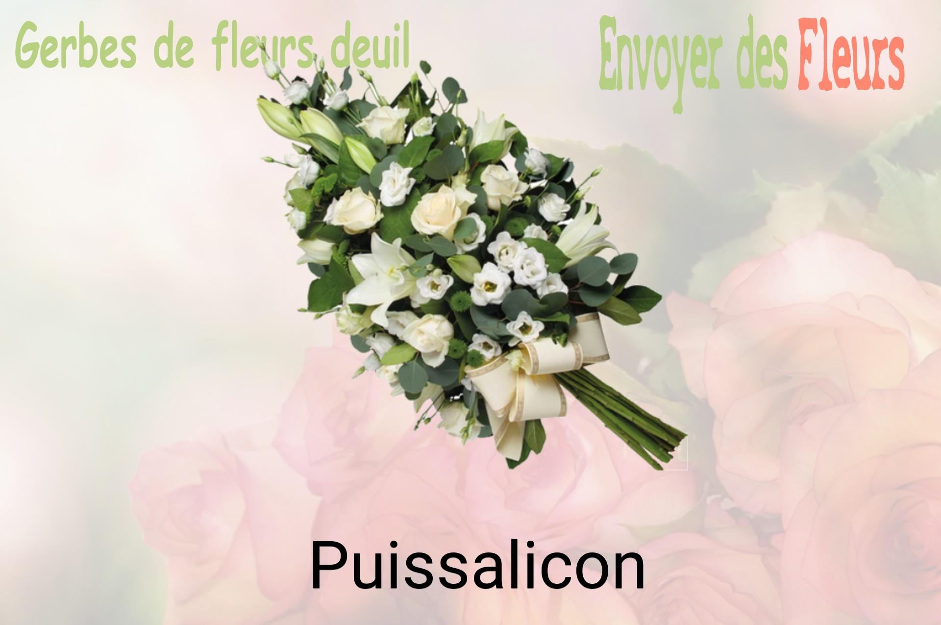 Gerbe de fleurs de deuil livrée à Puissalicon